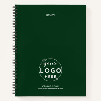 Business Professional Logo  Minimalist Green Apron Notebook