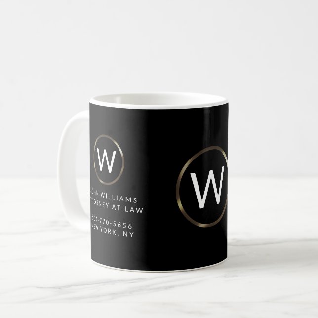 Business Professional Monogram Coffee Mug (Front Left)