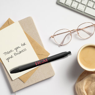 Business Professional Monogram Logo Black Red Ink Pen