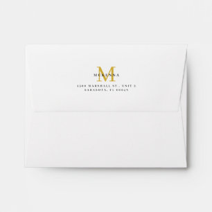 Business Professional Return Address Gold White Envelope