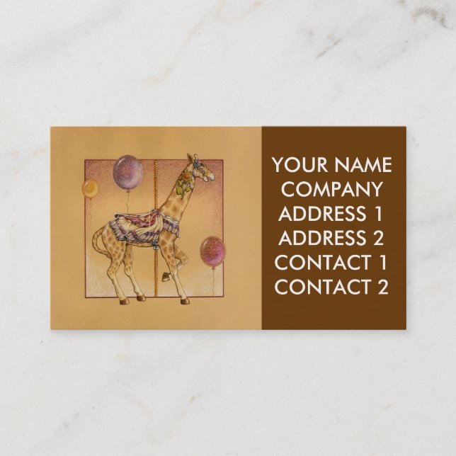 Business - Profile Card, - Carousel Giraffe Card (Front)