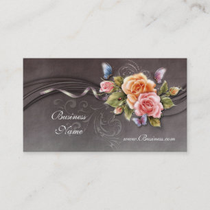 Business Profile Card Vintage Pink Roses 2