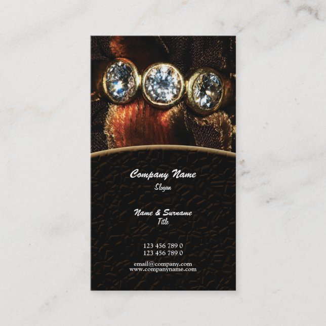 Business profile jeweller jewelery diamond custom business card (Front)