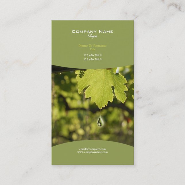 Business profile winery vineyard grape wine card (Front)