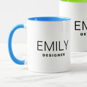 Business Promotional Add Your Name Two Tone Blue Mug