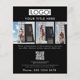 Business Promotional Beauty Fashion Model Black Flyer