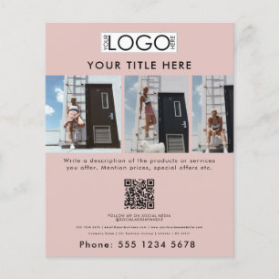 Business Promotional Beauty Fashion Model Pink Flyer