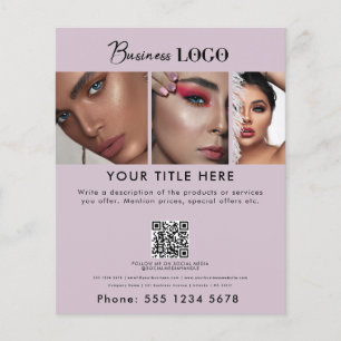 Business Promotional Beauty Hair Nail Salon Purple Flyer