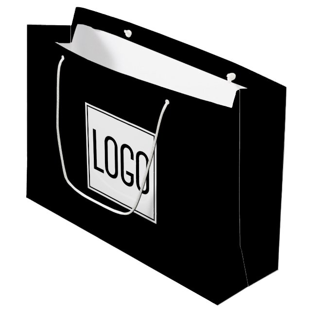 Business Promotional | Custom Logo Shopping Large  Large Gift Bag (Front Angled)
