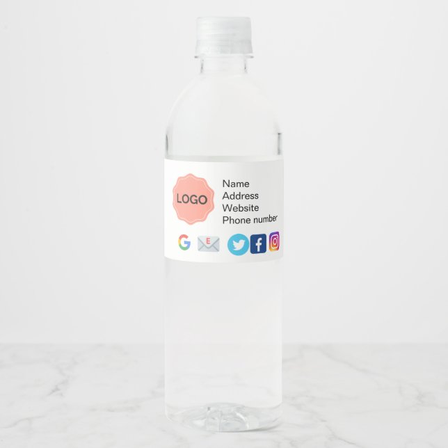 Business promotional product water bottle label (Front)