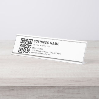 Business Promotional QR Code Desk Name Plate