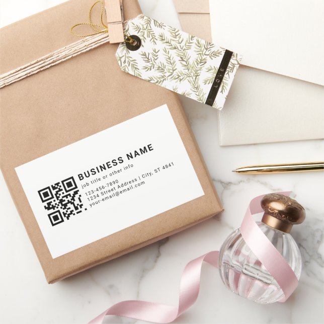 Business Promotional QR Code Rectangular Sticker (Gifting)