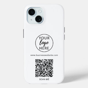 Business QR Code and Company Logo iPhone 15 Case