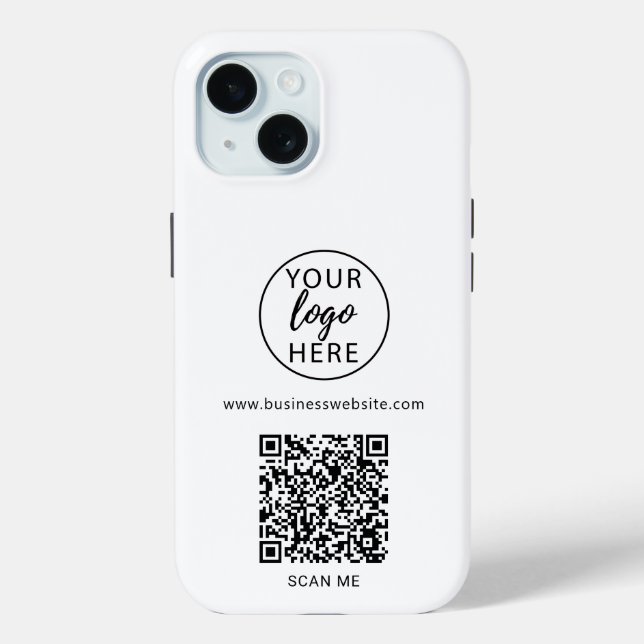 Business QR Code and Company Logo Case-Mate iPhone Case (Back)