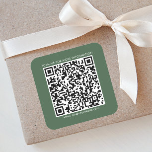 Business QR Code and Company Website Any Colour Square Sticker