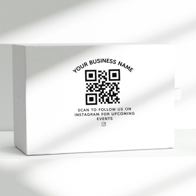 Business QR code and custom text round Sticker Rubber Stamp (Creator Uploaded)