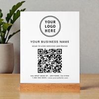 Business QR Code and Logo White