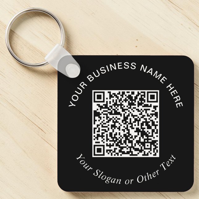Business QR Code Black Promotional Key Ring (Business QR Code Black Promotional Keychain)