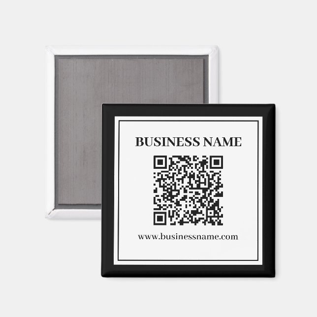 Business QR code | Black & White Magnet (Front/Back)