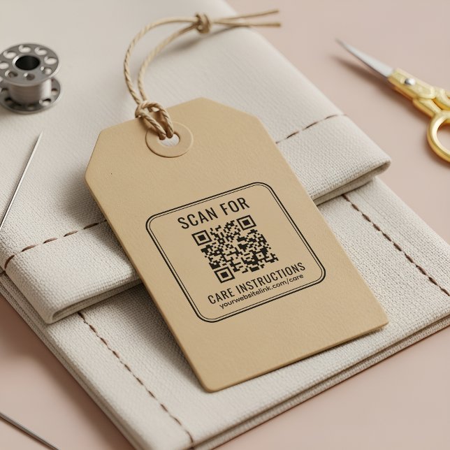 Business QR Code Care Instructions Website Self-inking Stamp (Creator Uploaded)