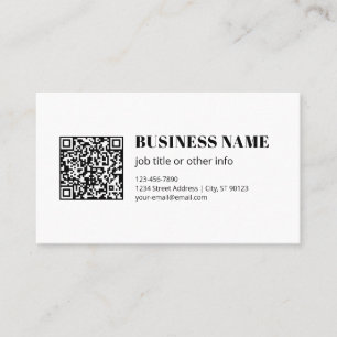 Business QR code & Editable Retro-Modern Text Card