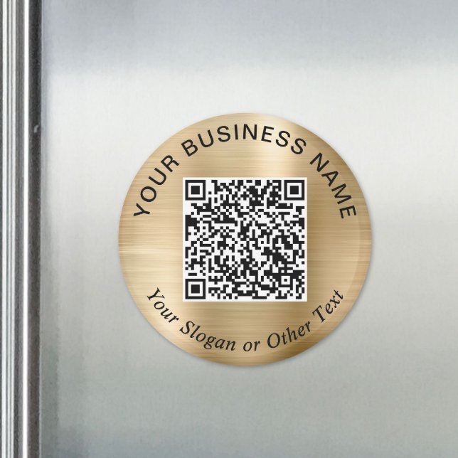 Business QR Code Gold Promotional Magnet (Business QR Code Gold Promotional Magnet)