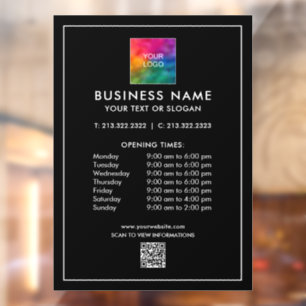 Business QR Code Logo Opening Hours Simple Large