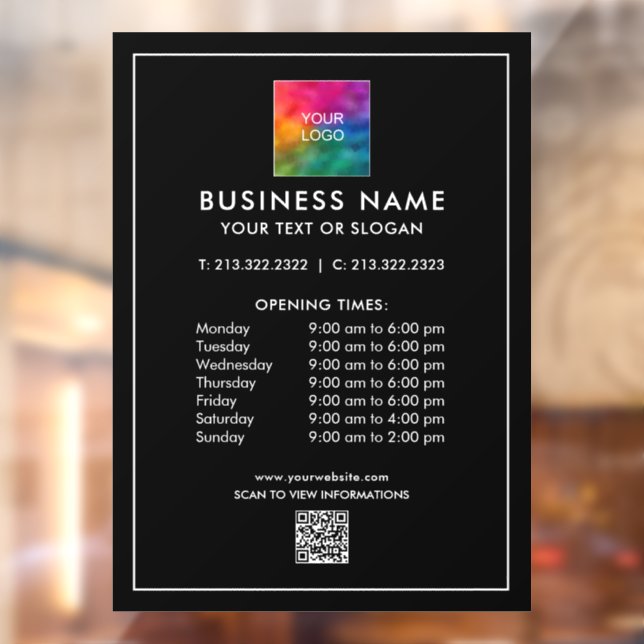 Business QR Code Logo Opening Hours Simple Large (Sheet 2)