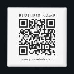 Business QR Code Logo Text Custom Square Template Magnet<br><div class="desc">Custom Upload Your Business Company Logo QR Code Here Add Text Elegant Modern Template Square White Circle Magnet.</div>