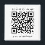 Business QR Code Logo Text Custom Square Template Magnet<br><div class="desc">Custom Upload Your Business Company Logo QR Code Here Add Text Elegant Modern Template Square White Circle Magnet.</div>