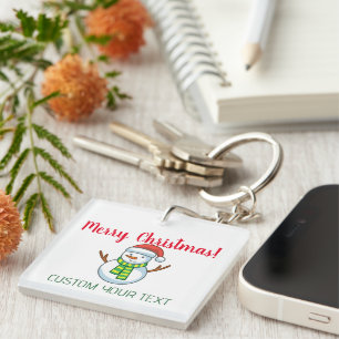 Business QR Code Personalised Christmas  Key Ring