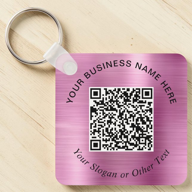 Business QR Code Promotional Pink Key Ring (Business QR Code Promotional Pink Keychain)