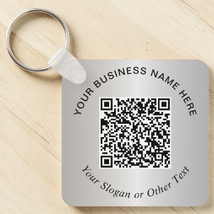 Business QR Code Promotional Silver Key Ring