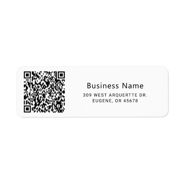 Business QR Code Return Address Label (Front)