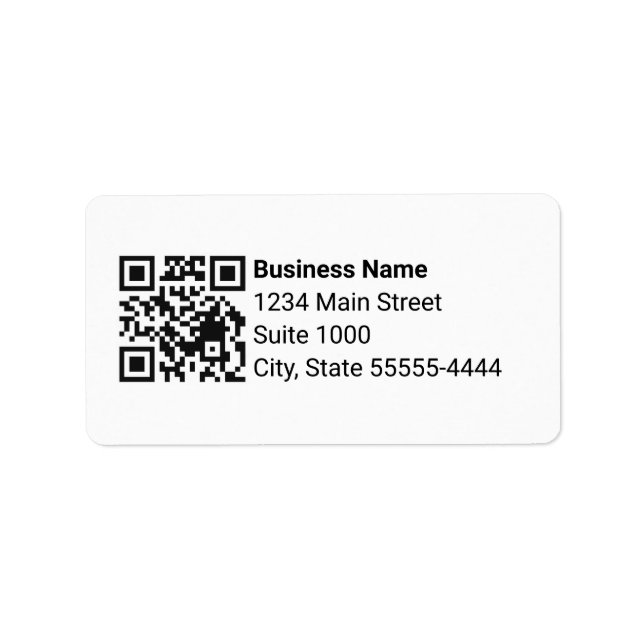 Business QR Code Return Address Template White Label (Front)