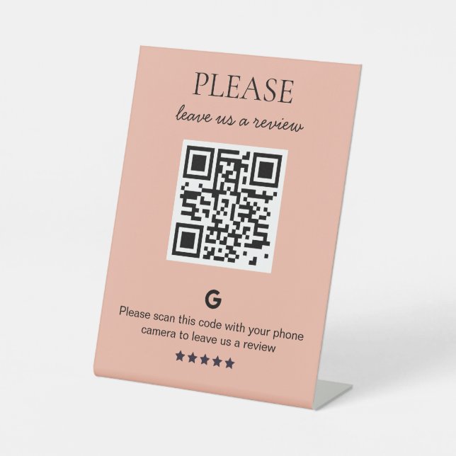 Business QR code Review Pedestal Sign (Front)