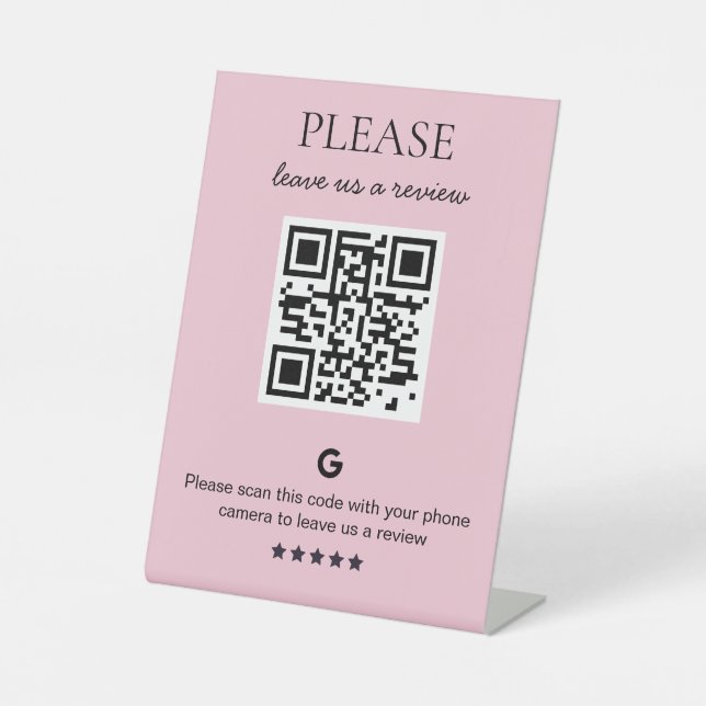 Business QR code Review Pedestal Sign (Front)