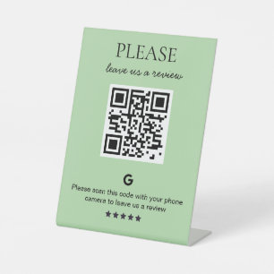 Business QR code Review Pedestal Sign