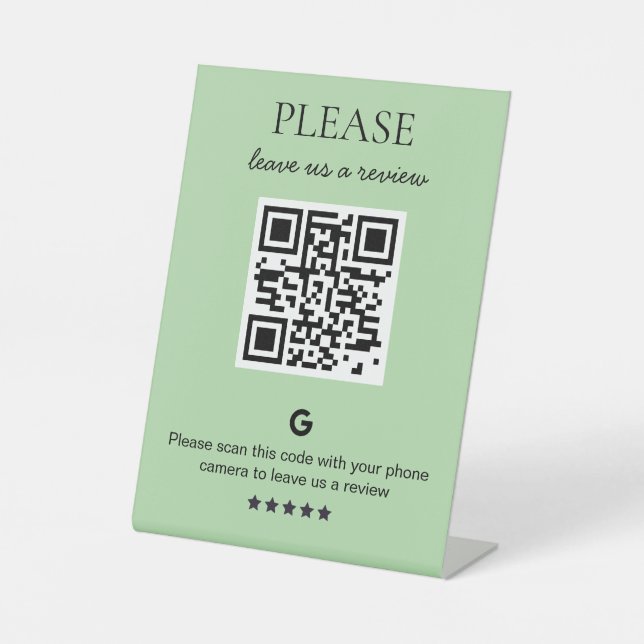 Business QR code Review Pedestal Sign (Front)