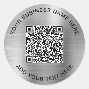 Business QR Code Silver Stickers Roll