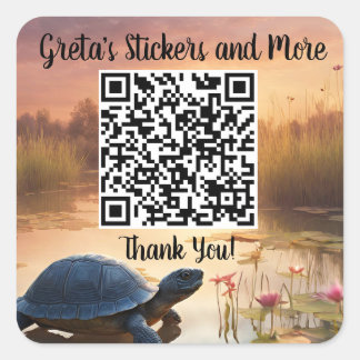 Business QR Code Square Sticker