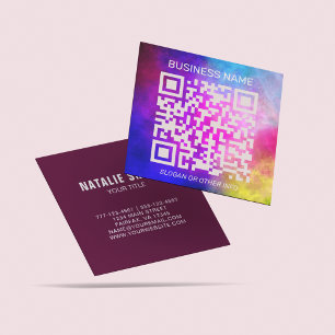 Business QR CODE Stylish Colourful Digital Contact Square Business Card