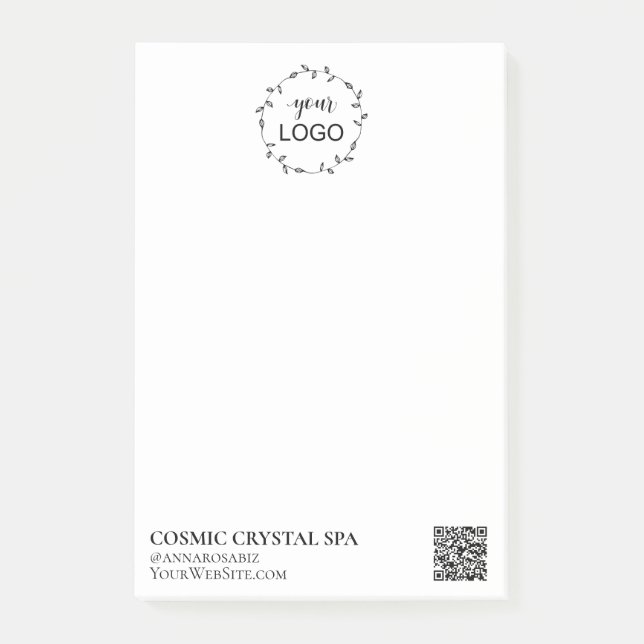 *~* Business QR Simple Minimal Logo AP8 Post-it No Post-it Notes (Front)