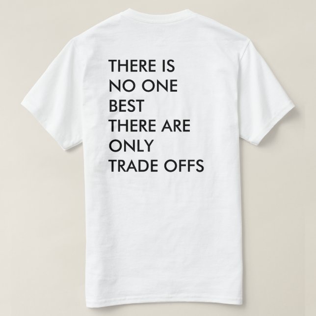Business quote for entrepreneur Trade offs T-Shirt (Design Back)