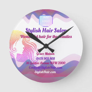 Business Rainbow Waves Acrylic Wall Clock