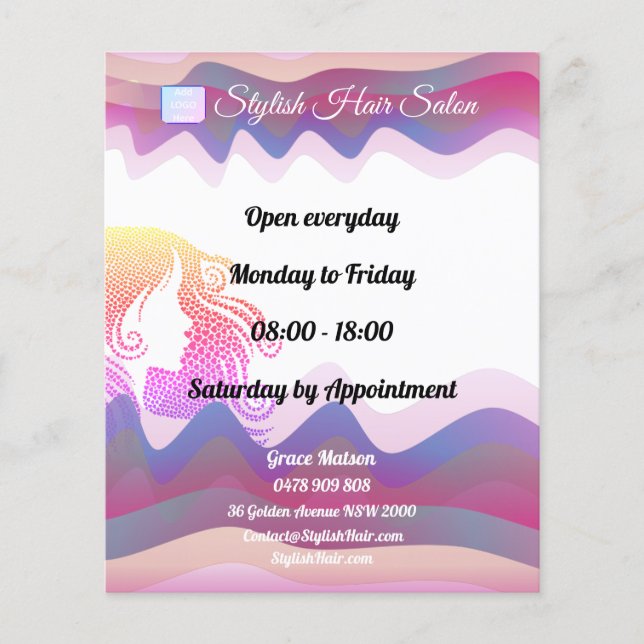 Business Rainbow Waves Flyer with Logo (Front)