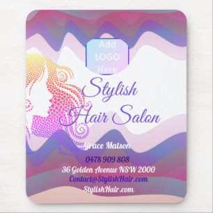 Business Rainbow Waves Mouse Pad with Logo