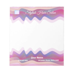 Business Rainbow Waves Notepad With Logo