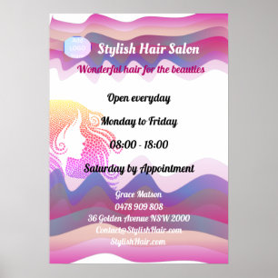 Business Rainbow Waves Poster with Logo
