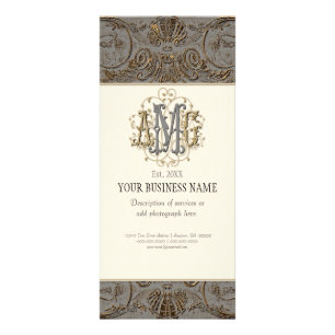 Business Rate Card - Elegant Antiqued Gold Baroque
